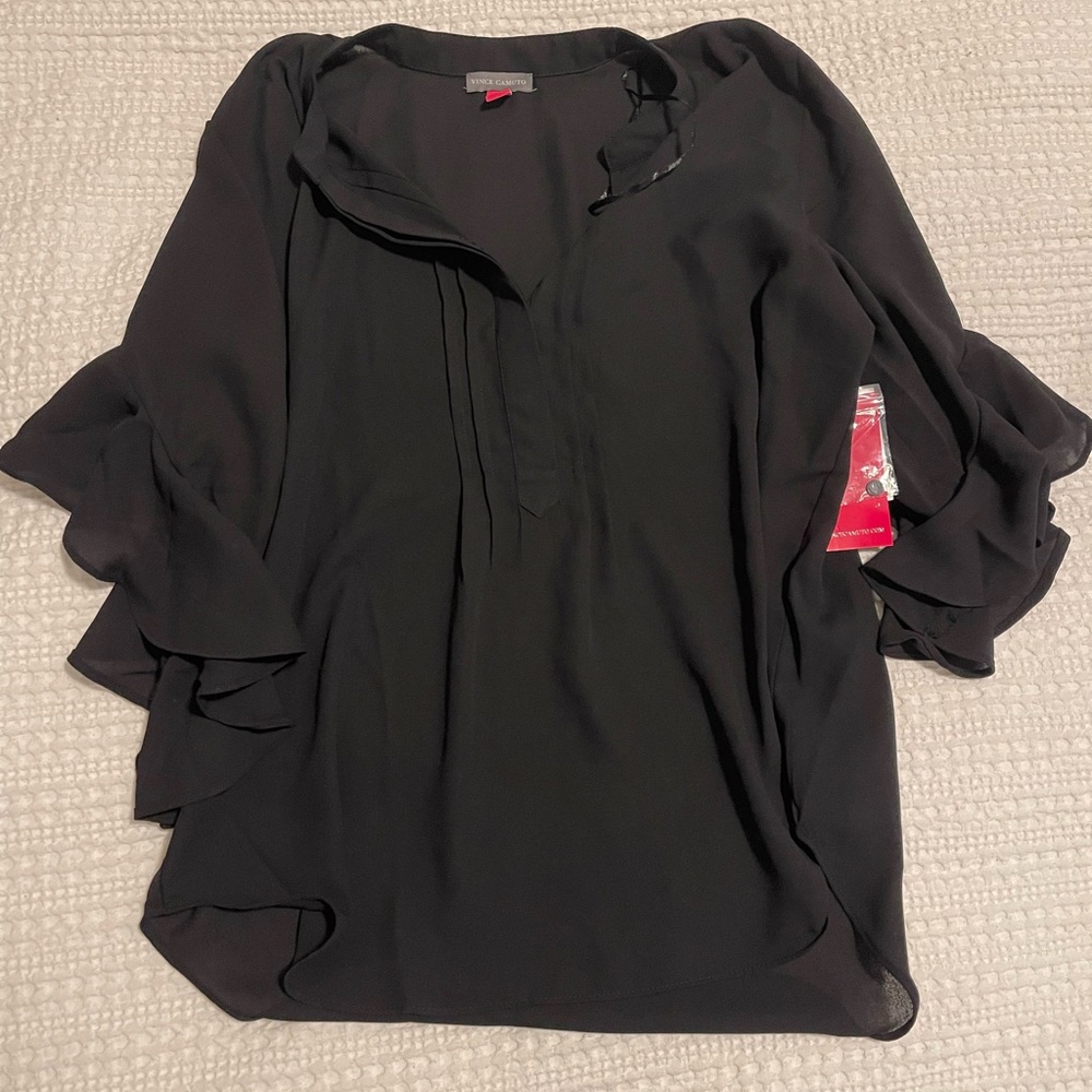 New Vince Camuto Black Blouse Ret. $79